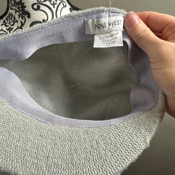 Nine West light gray newsboy cap hat cozy winter fall - Picture 7 of 7